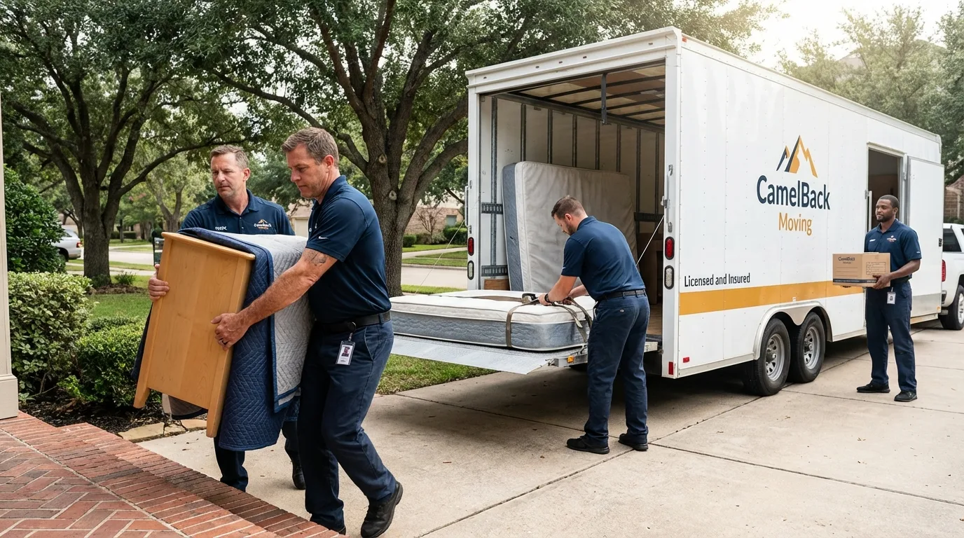 Crew loading residential truck for cross-state move from Culebra, PR